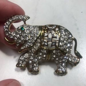Vintage rhinestone elephant brooch